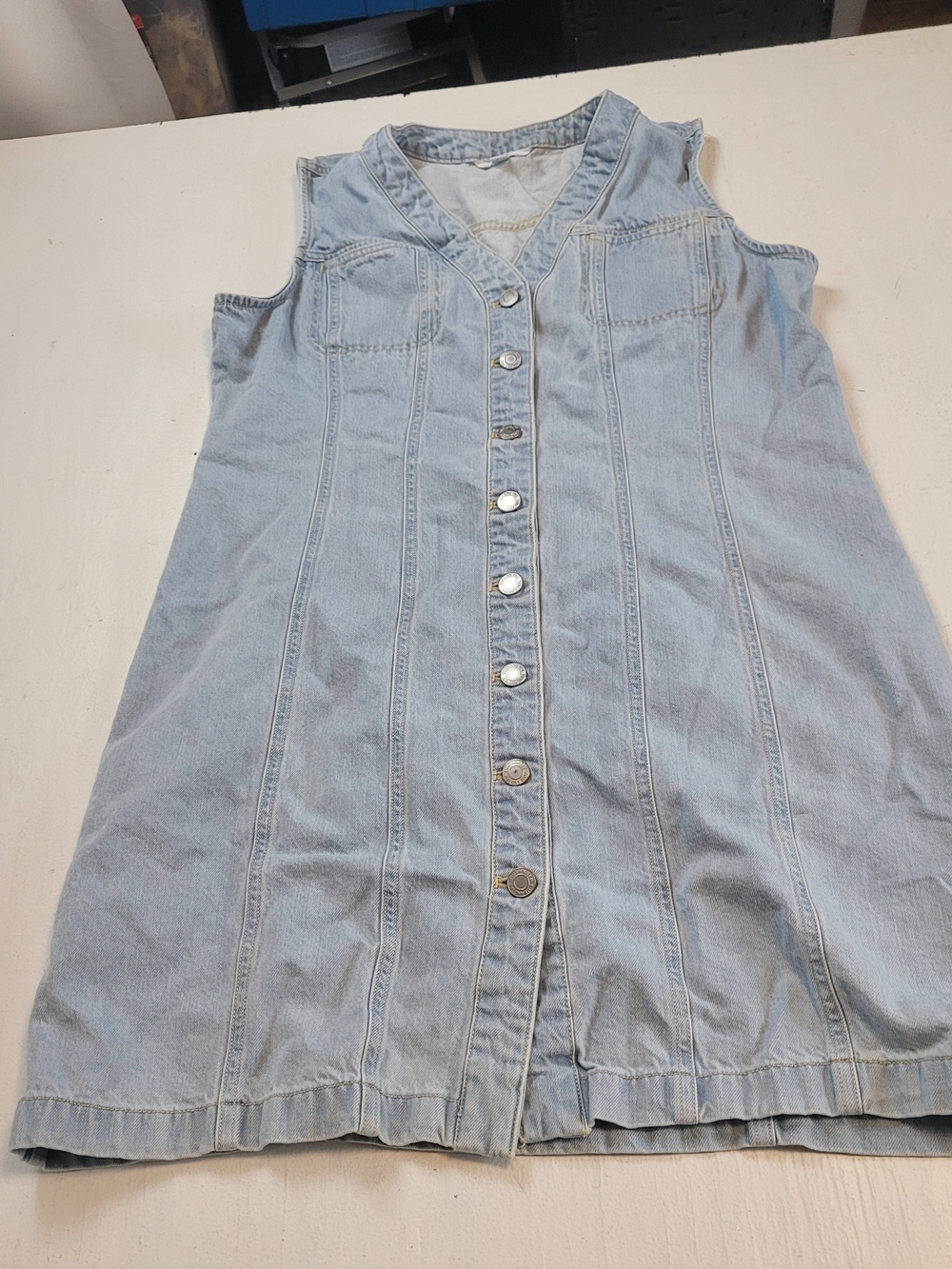 Time and Tru Light Blue Denim Midi Dress